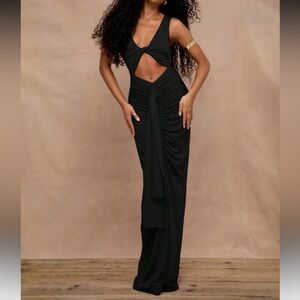 Elegant Black Cutout Maxi Dress